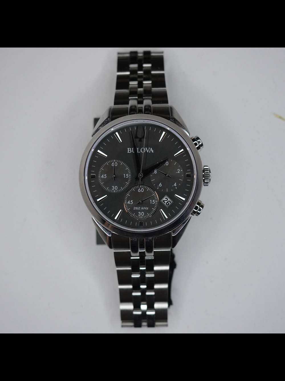 Bulova Men's Watch High Precision Chronograph Grey Dial Silver Bracelet 96B372 - Picture 6 of 8